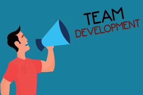 Writing note showing Team Development. Business photo showcasing learn why an Illustrazione stock