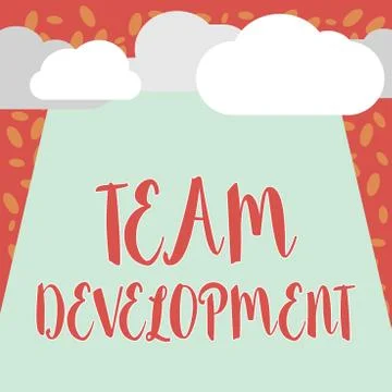 Writing note showing Team Development. Business photo showcasing learn why and Illustrazione stock