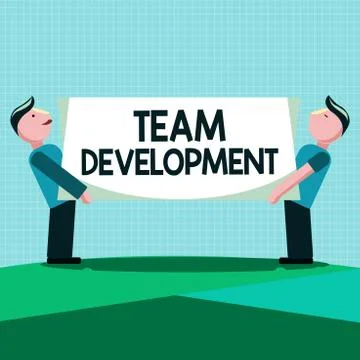 Writing note showing Team Development. Business photo showcasing learn why and Illustrazione stock