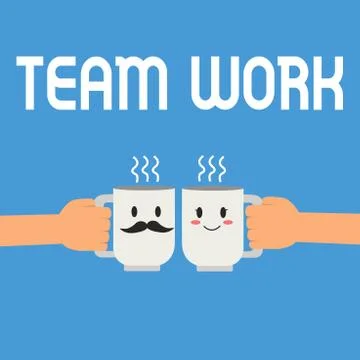 Writing note showing Team Work. Business photo showcasing Combined action of a Stock Illustration