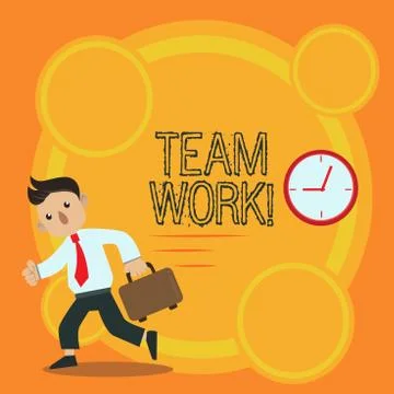 Writing note showing Team Work. Business photo showcasing combined action of Stock Illustration