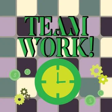 Writing note showing Team Work. Business photo showcasing combined action of Stock Illustration