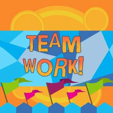 Writing note showing Team Work. Business photo showcasing combined action of  Stock Illustration