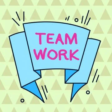 Writing note showing Team Work. Business photo showcasing Combined action of a Stock Illustration