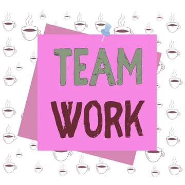 Writing note showing Team Work. Business photo showcasing Combined action of a Stock Illustration