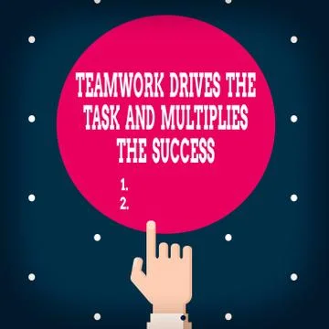 Writing note showing Teamwork Drives The Task And Multiplies The Success Stock Illustration