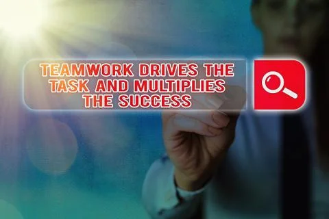Writing note showing Teamwork Drives The Task And Multiplies The Success 写真素材