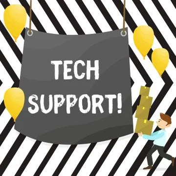 Writing note showing Tech Support. Business photo showcasing Help given by 스톡 일러스트
