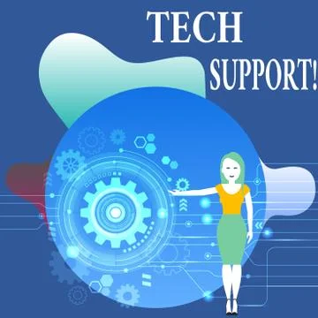 Writing note showing Tech Support. Business photo showcasing service by hardw 스톡 일러스트