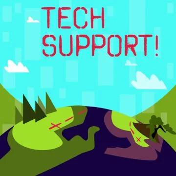 Writing note showing Tech Support. Business photo showcasing service by hardw Stock Illustration