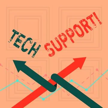Writing note showing Tech Support. Business photo showcasing service by hardw Stock Illustration