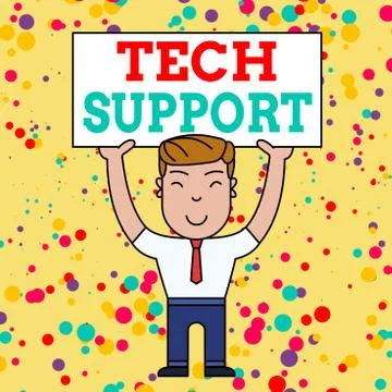 Writing note showing Tech Support. Business photo showcasing Assisting Stock Illustration