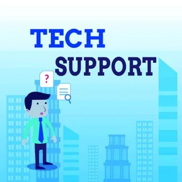 Writing note showing Tech Support. Business photo showcasing Assisting Stockillustratie