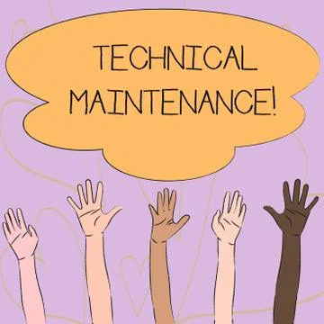 Writing note showing Technical Maintenance. Business photo showcasing Functional Stock Illustration
