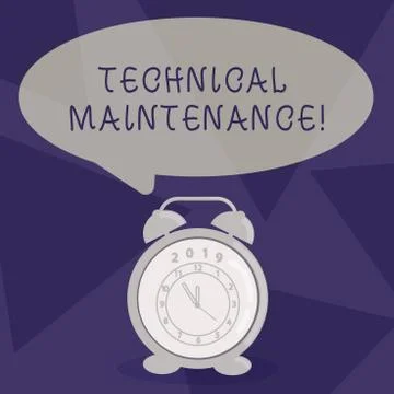 Writing note showing Technical Maintenance. Business photo showcasing Functional Stock Illustration
