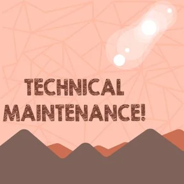 Writing note showing Technical Maintenance. Business photo showcasing Functional Stock Illustration