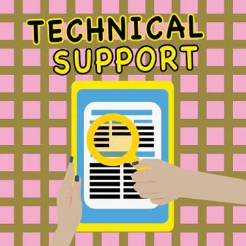 Writing note showing Technical Support. Business photo showcasing Repair and Illustrazione stock