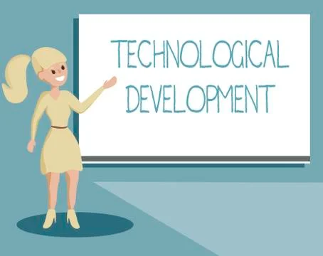 Writing note showing Technological Development. Business photo showcasing Inv Stock Illustration