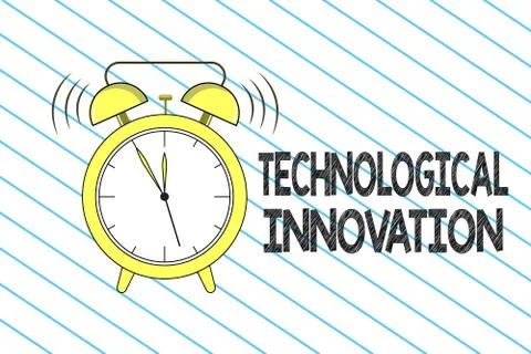 Writing note showing Technological Innovation. Business photo showcasing New イラスト素材