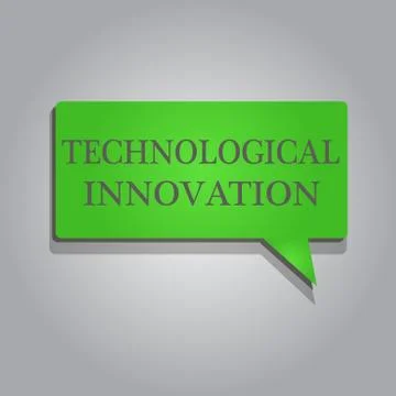 Writing note showing Technological Innovation. Business photo showcasing New Stock Illustration