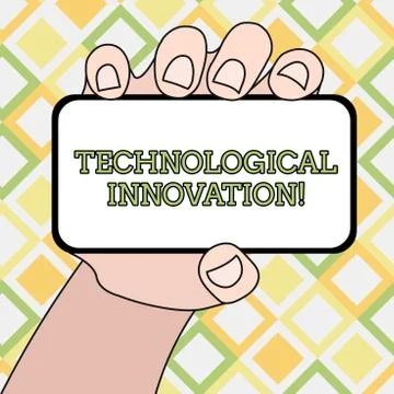 Writing note showing Technological Innovation. Business photo showcasing New イラスト素材