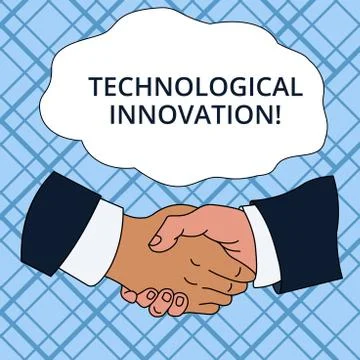 Writing note showing Technological Innovation. Business photo showcasing New 库存插图