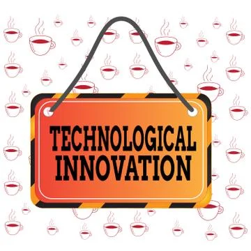 Writing note showing Technological Innovation. Business photo showcasing New イラスト素材