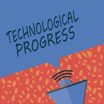 Writing note showing Technological Progress. Business photo showcasing overal Ilustración de archivo