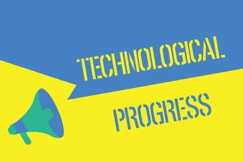 Writing note showing Technological Progress. Business photo showcasing overal Stock Illustration