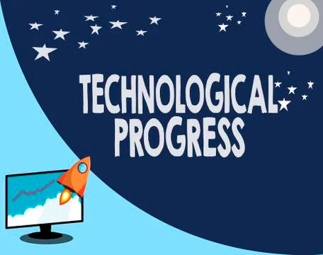 Writing note showing Technological Progress. Business photo showcasing overall Ilustración de archivo