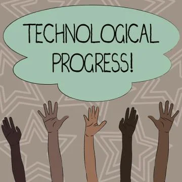 Writing note showing Technological Progress. Business photo showcasing an Illustrazione stock