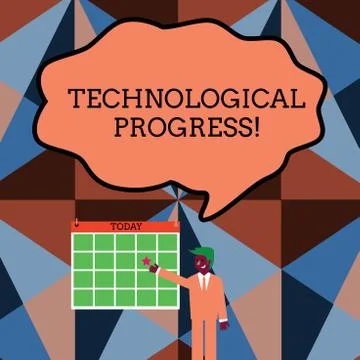 Writing note showing Technological Progress. Business photo showcasing overall Stock Illustration