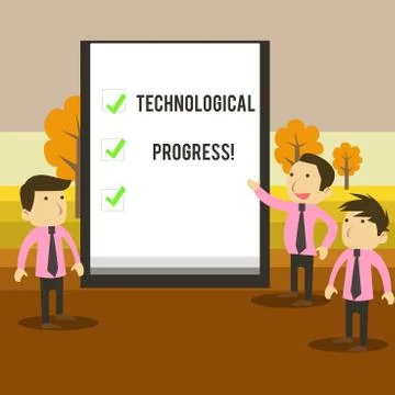 Writing note showing Technological Progress. Business photo showcasing overall Stock Illustration
