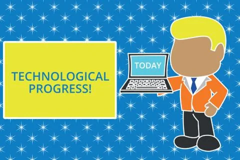 Writing note showing Technological Progress. Business photo showcasing overall Stock Illustration