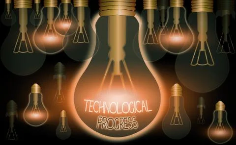 Writing note showing Technological Progress. Business photo showcasing overall Stock Illustration