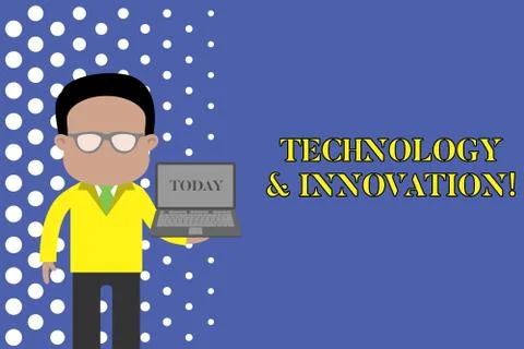 Writing note showing Technology And Innovation. Business photo showcasing Illustrazione stock