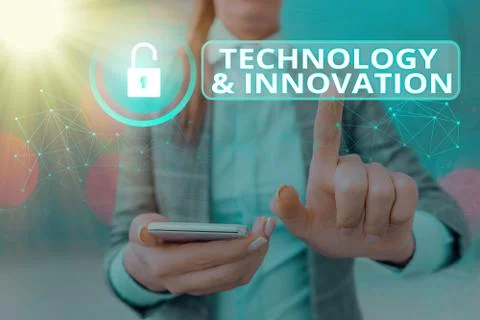 Writing note showing Technology And Innovation. Business photo showcasing 스톡 사진