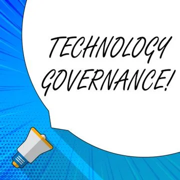 Writing note showing Technology Governance. Business photo showcasing framework Illustrazione stock