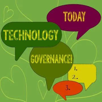Writing note showing Technology Governance. Business photo showcasing framework 스톡 일러스트