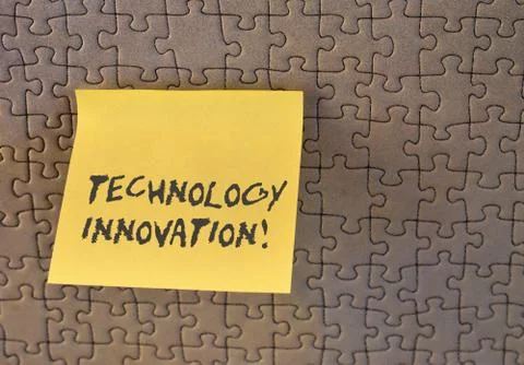 Writing note showing Technology Innovation. Business photo showcasing advanced Stock Photos