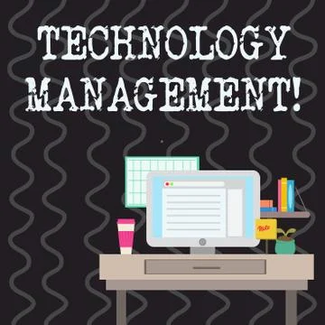 Writing note showing Technology Management. Business photo showcasing integrated Stock Illustration