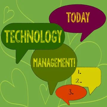 Writing note showing Technology Management. Business photo showcasing integrated Stock Illustration