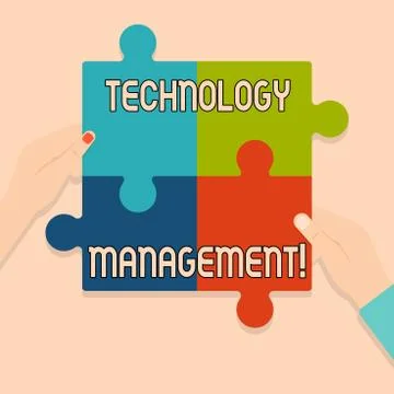Writing note showing Technology Management. Business photo showcasing integrated Illustrazione stock