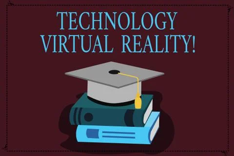 Writing note showing Technology Virtual Reality. Business photo showcasing 库存插图