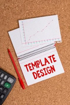 Writing note showing Template Design. Business photo showcasing an overall Stock Photos