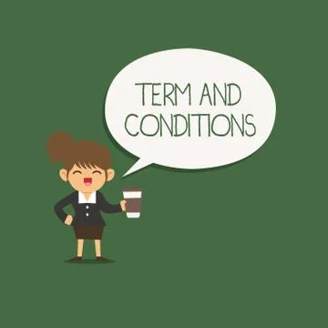 Writing note showing Term And Conditions. Business photo showcasing Policies and Illustration