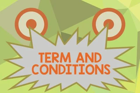 Writing note showing Term And Conditions. Business photo showcasing Policies and Illustration