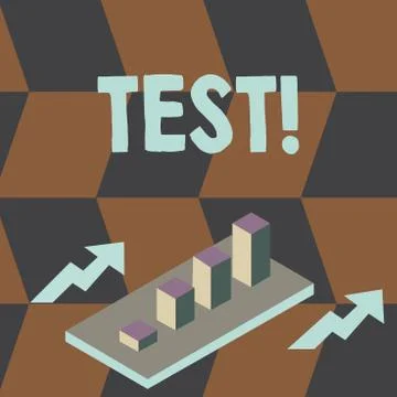 Writing note showing Test. Business photo showcasing Academic systemic procedure Illustrazione stock