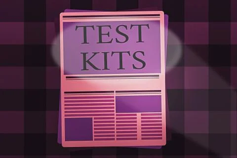 Writing note showing Test Kits. Business photo showcasing tools used to detect Stock Illustration