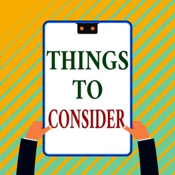 Writing note showing Things To Consider. Business photo showcasing list to check Stock Illustration